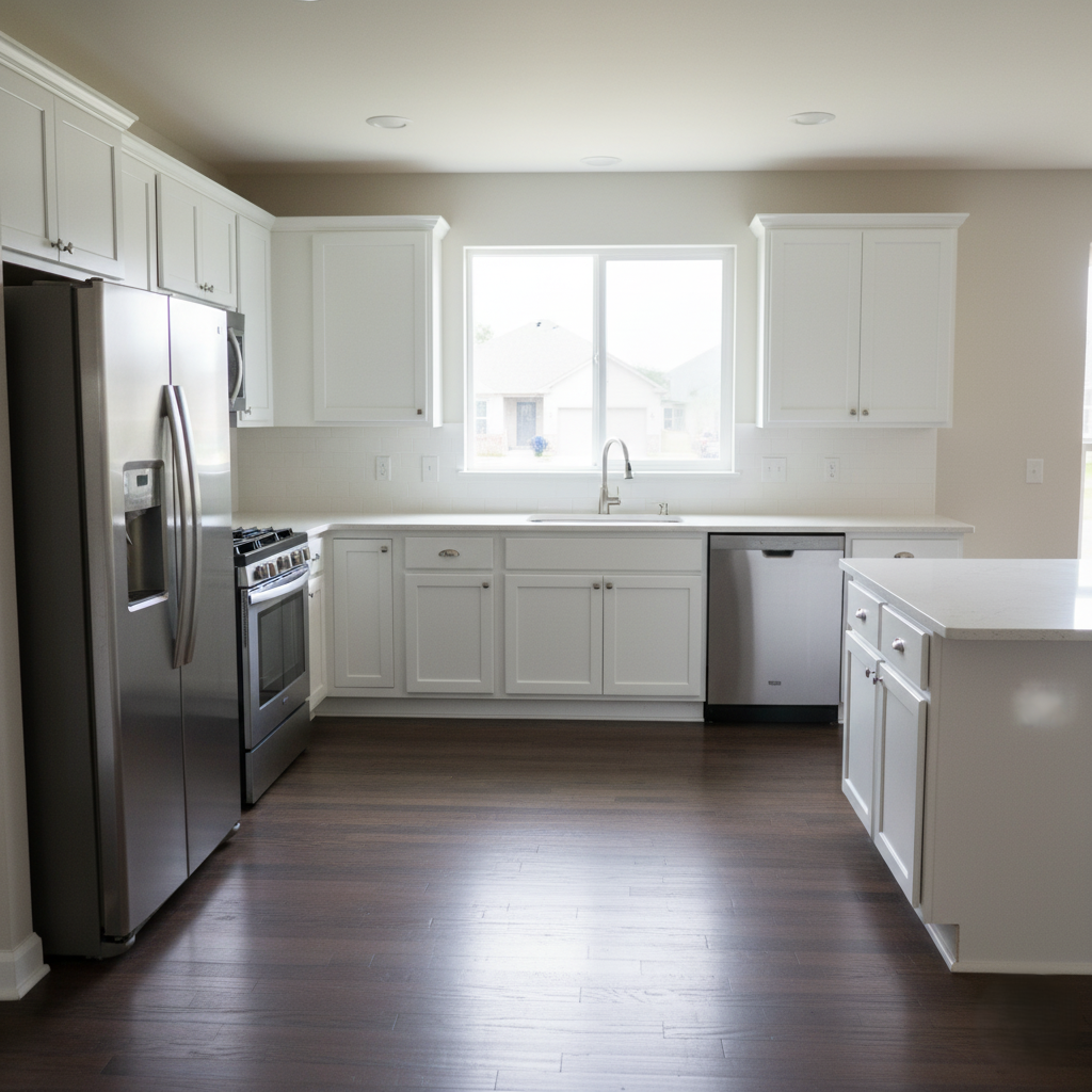 Clean, empty kitchen after move out cleaning