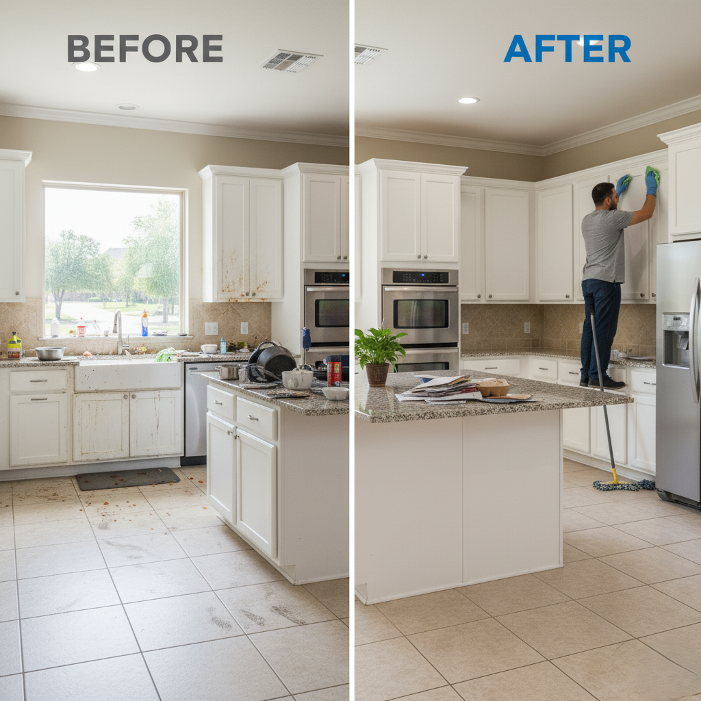 professionally cleaned kitchen in Addison.