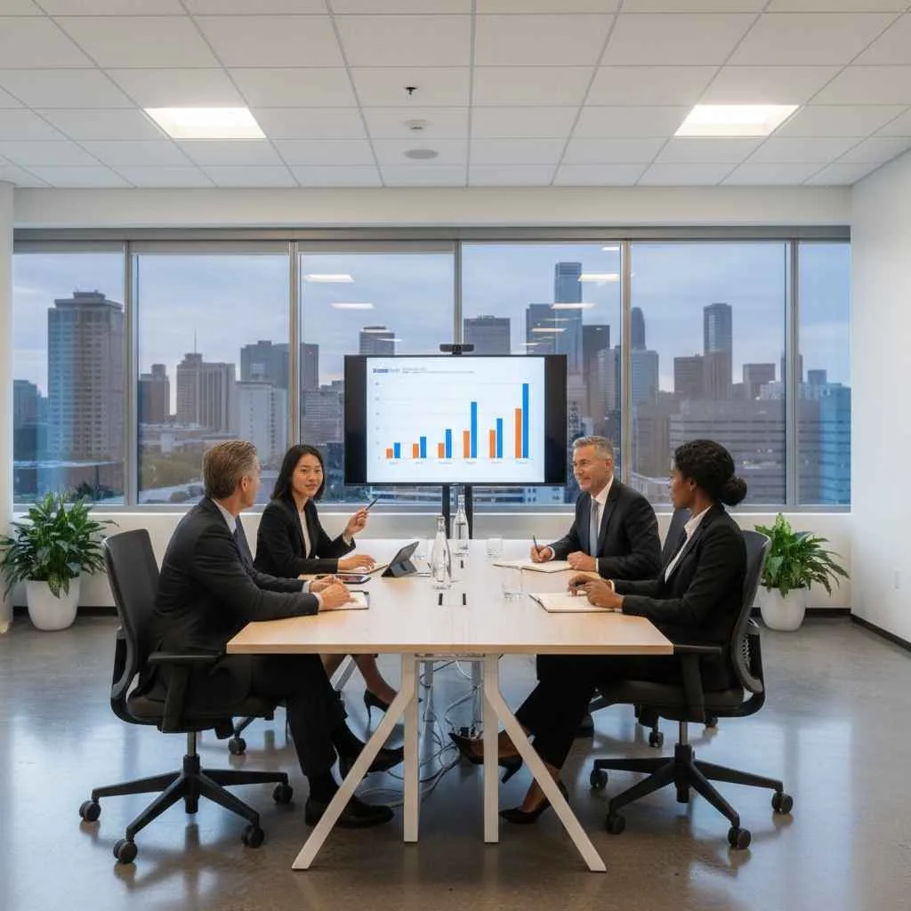  client meeting in a spotless office