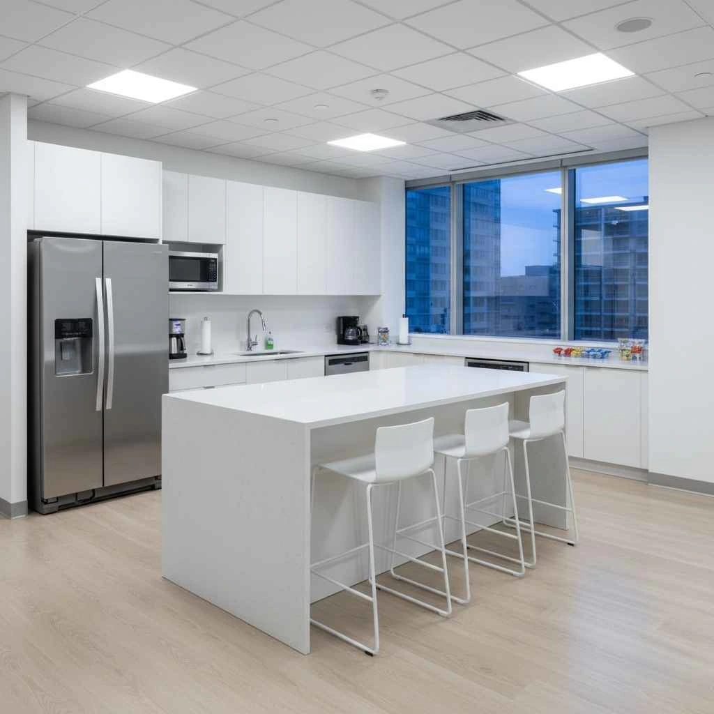 disinfected office break room